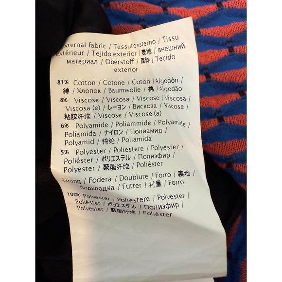 RARE M by Missoni Geometric Open Knit Flare Skirt Blue Black Pink Size 40 (US 8( - Picture 8 of 9